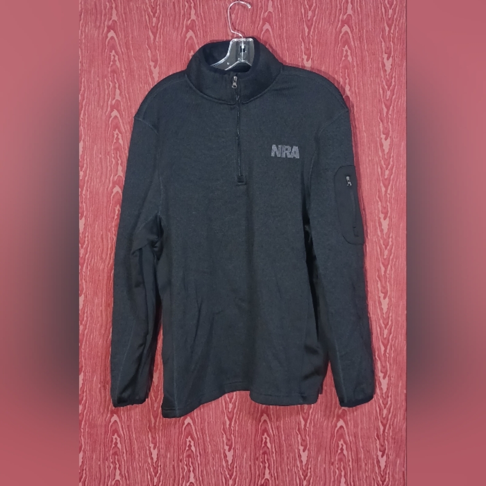 NRA NATIONAL RIFLE ASSOCIATION Black Long Sleeve Mock Neck Quarter Zip L